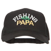 Fishing Papa Embroidered Solid Cotton Pro Style Cap