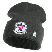 USAF Thunderbirds Logo Embroidered 12 Inch Knit Long Beanie - Charcoal OSFM