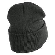 USAF Thunderbirds Logo Embroidered 12 Inch Knit Long Beanie - Charcoal OSFM