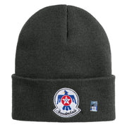 USAF Thunderbirds Logo Embroidered 12 Inch Knit Long Beanie - Charcoal OSFM
