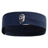 Skull Biker Embroidered Cotton Twill Stretchable Hat Band - Navy OSFM