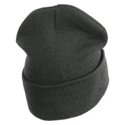 US Air Force Veteran with Wing Logo Embroidered 12 Inch Long Beanie - Charcoal OSFM