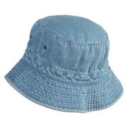 Longhorn Dallas Texas Embroidered Pigment Dyed Bucket Hat - Light-Denim OSFM