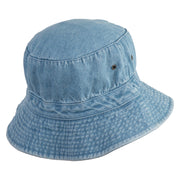 Longhorn Dallas Texas Embroidered Pigment Dyed Bucket Hat - Light-Denim OSFM
