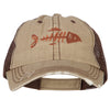 Fish Bone Embroidered Low Profile Cotton Mesh Cap