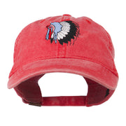 Indian Headdress Embroidered Washed Cap