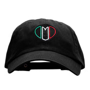 Italian Heart Embroidered Low Profile Dyed Washed Caps