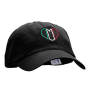 Italian Heart Embroidered Low Profile Dyed Washed Caps