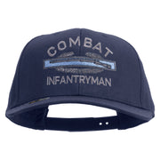 Licensed Combat Infantryman Embroidered Solid Cotton Twill Pro Style Cap - Navy OSFM