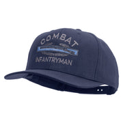 Licensed Combat Infantryman Embroidered Solid Cotton Twill Pro Style Cap - Navy OSFM