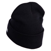 US Air Force Veteran with Wing Logo Embroidered 12 Inch Long Beanie - Black OSFM