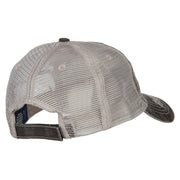 Fish Bone Embroidered Low Profile Cotton Mesh Cap