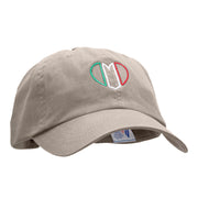 Italian Heart Embroidered Low Profile Dyed Washed Caps