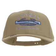 Licensed Combat Infantryman Embroidered Solid Cotton Twill Pro Style Cap - Khaki OSFM