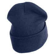 US Air Force Veteran with Wing Logo Embroidered 12 Inch Long Beanie - Navy OSFM