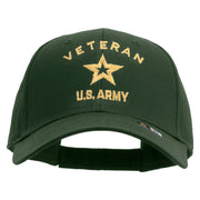 Licensed U.S. Army Veteran Military Embroiderd Low Profile Cap - Dk-Green OSFM
