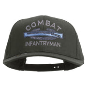 Licensed Combat Infantryman Embroidered Solid Cotton Twill Pro Style Cap - Charcoal OSFM