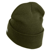 US Air Force Veteran with Wing Logo Embroidered 12 Inch Long Beanie - Olive OSFM