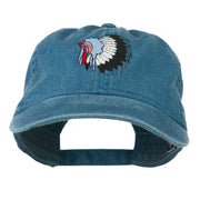 Indian Headdress Embroidered Washed Cap