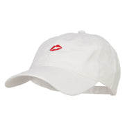 Mini Lips Embroidered Washed Cap