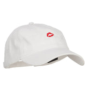 Mini Lips Embroidered Washed Cap