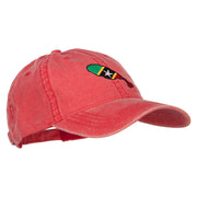 Saint Kitts and Nevis Map Flag Embroidered Washed Cap