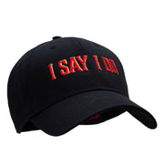 I Say I Do Embroidered Solid Cotton Twill Low Profile Strap Cap