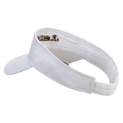 Cartoon Snake Embroidered Cotton Twill Sun Visor - White OSFM