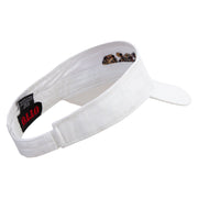 Cartoon Snake Embroidered Cotton Twill Sun Visor - White OSFM