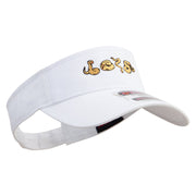 Cartoon Snake Embroidered Cotton Twill Sun Visor - White OSFM