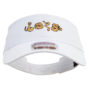 Cartoon Snake Embroidered Cotton Twill Sun Visor - White OSFM