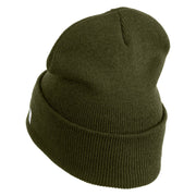 US Air Force Blue Letter Logo Embroidered 12 Inch Knit Long Beanie - Olive OSFM