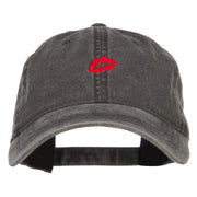 Mini Lips Embroidered Washed Cap