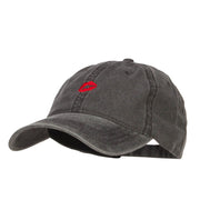 Mini Lips Embroidered Washed Cap