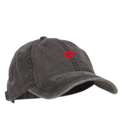 Mini Lips Embroidered Washed Cap