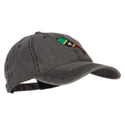 Saint Kitts and Nevis Map Flag Embroidered Washed Cap