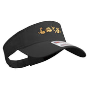 Cartoon Snake Embroidered Cotton Twill Sun Visor - Black OSFM