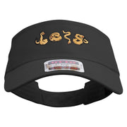 Cartoon Snake Embroidered Cotton Twill Sun Visor - Black OSFM