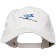 Skiing Embroidered Unstructured Washed Cap