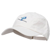 Skiing Embroidered Unstructured Washed Cap