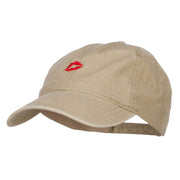 Mini Lips Embroidered Washed Cap