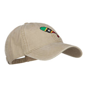 Saint Kitts and Nevis Map Flag Embroidered Washed Cap