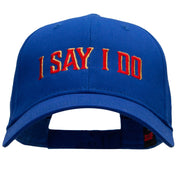 I Say I Do Embroidered Solid Cotton Twill Low Profile Strap Cap