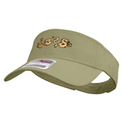 Cartoon Snake Embroidered Cotton Twill Sun Visor - Khaki OSFM