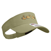 Cartoon Snake Embroidered Cotton Twill Sun Visor - Khaki OSFM