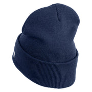 US Air Force Blue Letter Logo Embroidered 12 Inch Knit Long Beanie - Navy OSFM