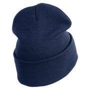 US Air Force Blue Letter Logo Embroidered 12 Inch Knit Long Beanie - Navy OSFM