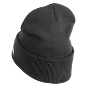 US Air Force Blue Letter Logo Embroidered 12 Inch Knit Long Beanie - Charcoal OSFM