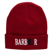 Barber Embroidered 12 Inch Long Knitted Beanie