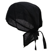 Dragon Eye Embroidered Cotton Poplin Biker Style Head Wrap - Black OSFM